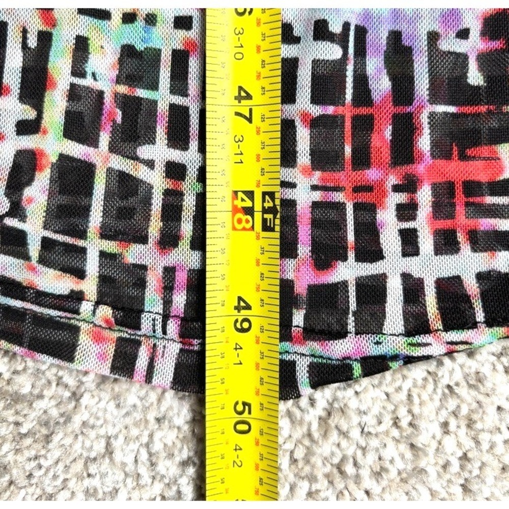 NYJC Womens Long Duster Cardigan Sz S-M Sheer Mesh Abstract Stretch Resort Artsy - Picture 10 of 10